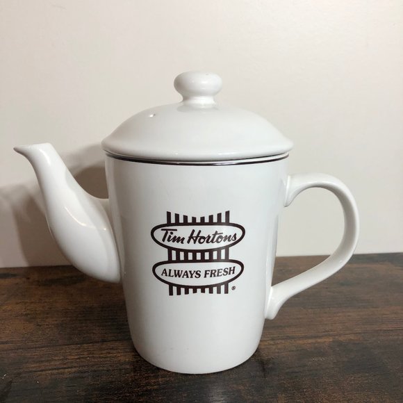 SOLD Tim Horton's Always Fresh Teapot. English and French, 2 cup - Picture 1 of 5